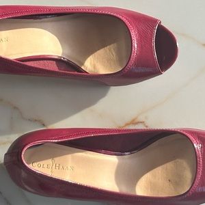 Stylish Cole Haan open toe wedges.